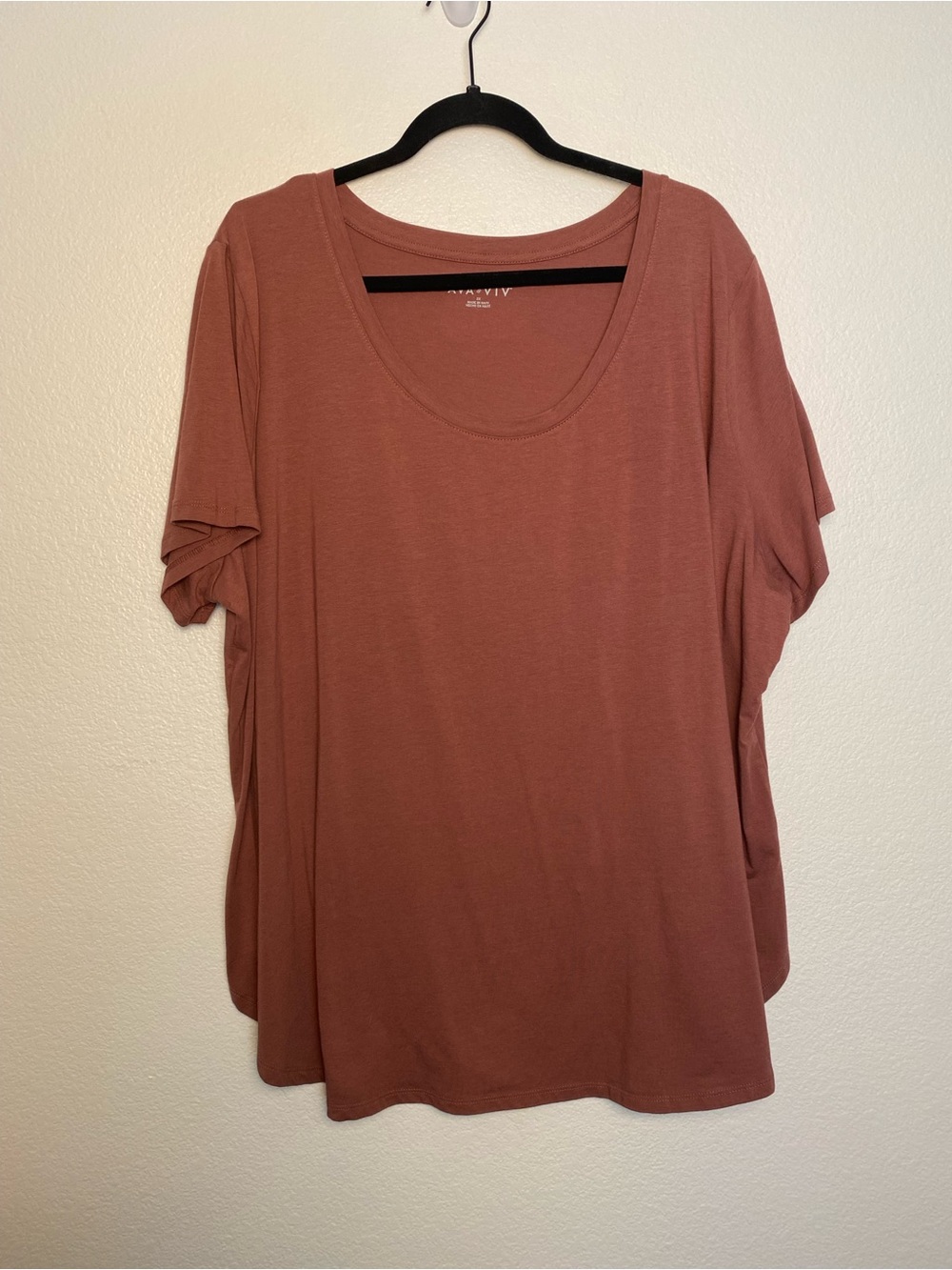 EUC Ava & Viv Mauve High-Low Tunic Top Plus Size 2X Soft Stretch Casual Tee
